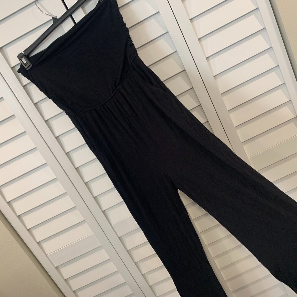 Black Basic Pant Romper